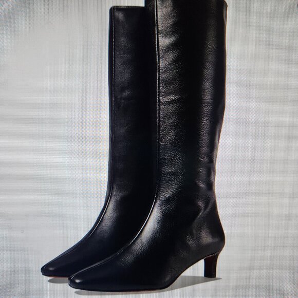 Madewell "The Dimes" Leather tall kitten heeled boots. NIB. Size 8 - Picture 1 of 14
